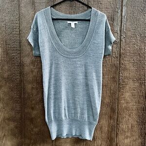 H&M Gray Tunic Scoop Neck Sweater Sz 4